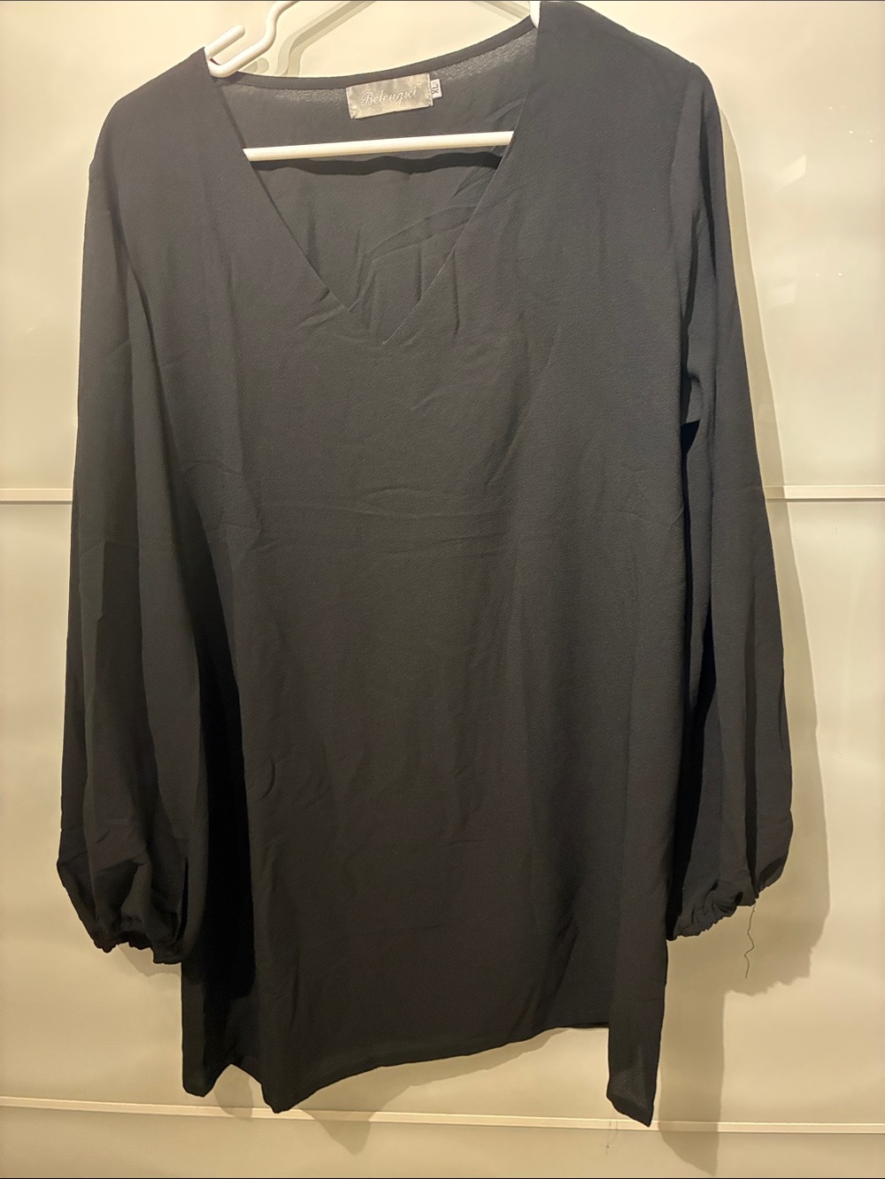 Black V-Neck Long Sleeve tunic or mini dress